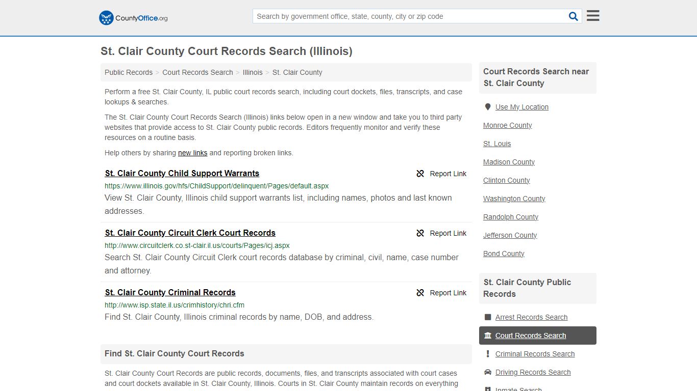 St. Clair County Court Records Search (Illinois) - County Office