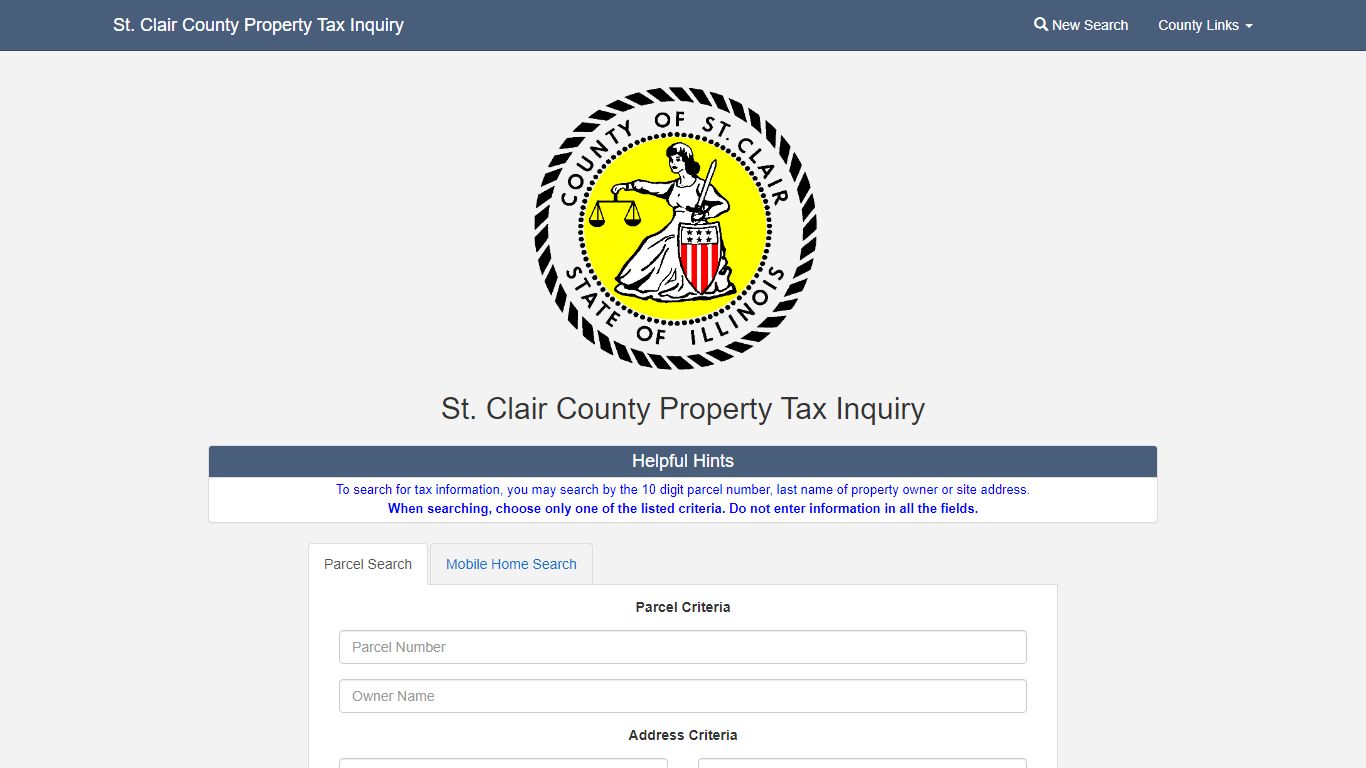 St. Clair County Property Tax Inquiry